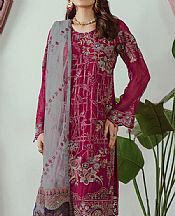 Ramsha Crimson Chiffon Suit- Pakistani Chiffon Dress