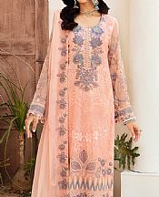 Ramsha Peach Chiffon Suit- Pakistani Chiffon Dress