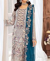 Ramsha Cadet Grey Chiffon Suit- Pakistani Chiffon Dress