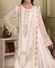 Ramsha White Chiffon Suit- Pakistani Designer Chiffon Suit