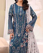 Ramsha Blue Chiffon Suit- Pakistani Chiffon Dress