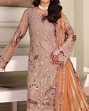 Ramsha Beige Chiffon Suit- Pakistani Designer Chiffon Suit