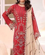 Ramsha Red Chiffon Suit- Pakistani Chiffon Dress