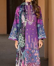 Ramsha Purple Lawn Suit- Pakistani Lawn Dress