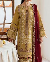 Ramsha Harvest Gold Lawn Suit- Pakistani Designer Lawn Suits