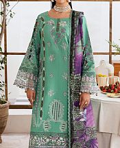 Ramsha Sea Green Lawn Suit- Pakistani Designer Lawn Suits