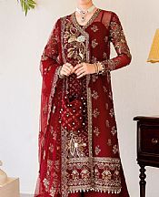 Ramsha Maroon Organza Suit- Pakistani Chiffon Dress