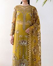 Ramsha Olive Organza Suit- Pakistani Chiffon Dress