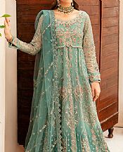 Ramsha Light Turquoise Organza Suit- Pakistani Designer Chiffon Suit