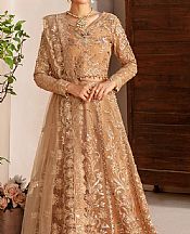 Ramsha Fawn Organza Suit- Pakistani Designer Chiffon Suit