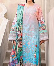 Ramsha Peach/Turquoise Lawn Suit- Pakistani Lawn Dress