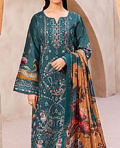 Ramsha Teal Lawn Suit- Pakistani Designer Lawn Suits
