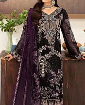 Ramsha Black Organza Suit- Pakistani Designer Chiffon Suit