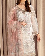 Ramsha Off-white Organza Suit- Pakistani Designer Chiffon Suit