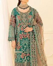 Emerald Green Organza Suit- Pakistani Chiffon Dress