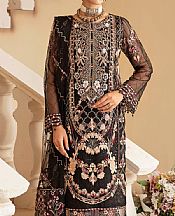 Ramsha Black Organza Suit- Pakistani Designer Chiffon Suit