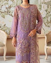 Ramsha Dusty Lavender Organza Suit- Pakistani Designer Chiffon Suit