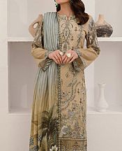 Ramsha Tan Lawn Suit- Pakistani Designer Lawn Suits