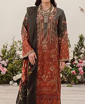 Ramsha Black/Brown Rust Lawn Suit- Pakistani Lawn Dress