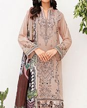 Ramsha Pale Taupe Lawn Suit- Pakistani Designer Lawn Suits