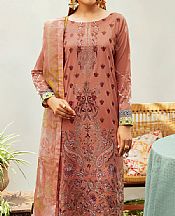 Ramsha Orange Salmon Lawn Suit- Pakistani Designer Lawn Suits