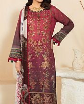 Ramsha Wine Lawn Suit- Pakistani Lawn Dress