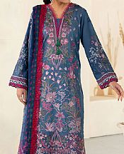 Ramsha Denim Blue Lawn Suit- Pakistani Lawn Dress