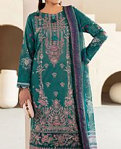 Ramsha Teal Lawn Suit- Pakistani Designer Lawn Suits