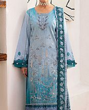 Ramsha Fountain Blue Lawn Suit- Pakistani Lawn Dress