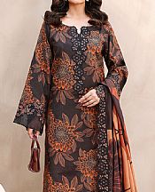 Ramsha Black Raw Silk Suit- Pakistani Chiffon Dress