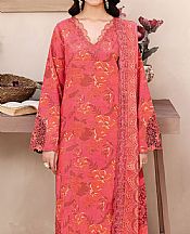 Ramsha Coral Raw Silk Suit- Pakistani Chiffon Dress