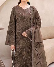 Ramsha Charcoal Grey Raw Silk Suit- Pakistani Chiffon Dress