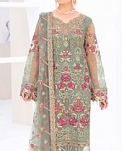 Ramsha Pistachio Net Suit- Pakistani Chiffon Dress