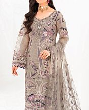 Ramsha Light Grey Organza Suit- Pakistani Chiffon Dress