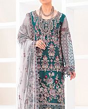 Teal Net Suit- Pakistani Designer Chiffon Suit
