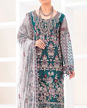 Teal Net Suit- Pakistani Chiffon Dress