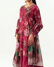 Ramsha Burnt Pink Lawn Suit- Pakistani Designer Lawn Suits