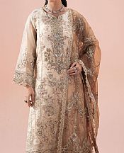 Ramsha Ivory Organza Suit- Pakistani Designer Chiffon Suit