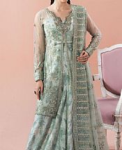Ramsha Pistachio Green Net Suit- Pakistani Chiffon Dress