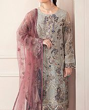 Ramsha Grey Chiffon Suit- Pakistani Designer Chiffon Suit