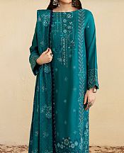 Ramsha Teal Karandi Suit- Pakistani Winter Clothing