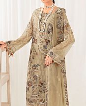 Ramsha Beige Chiffon Suit- Pakistani Chiffon Dress