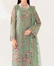 Ramsha Pistachio Green Chiffon Suit- Pakistani Chiffon Dress