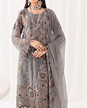 Ramsha Grey Chiffon Suit- Pakistani Designer Chiffon Suit