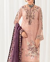 Ramsha Peach Chiffon Suit- Pakistani Designer Chiffon Suit