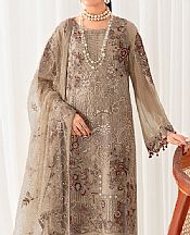 Ramsha French Beige Chiffon Suit- Pakistani Chiffon Dress