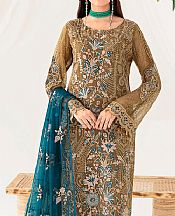 Ramsha Olive Chiffon Suit- Pakistani Chiffon Dress