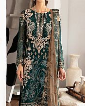 Ramsha Teal Chiffon Suit- Pakistani Designer Chiffon Suit