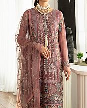 Ramsha Tea Rose Chiffon Suit- Pakistani Designer Chiffon Suit