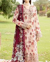 Ramsha Ivory/Maroon Lawn Suit- Pakistani Designer Lawn Suits
